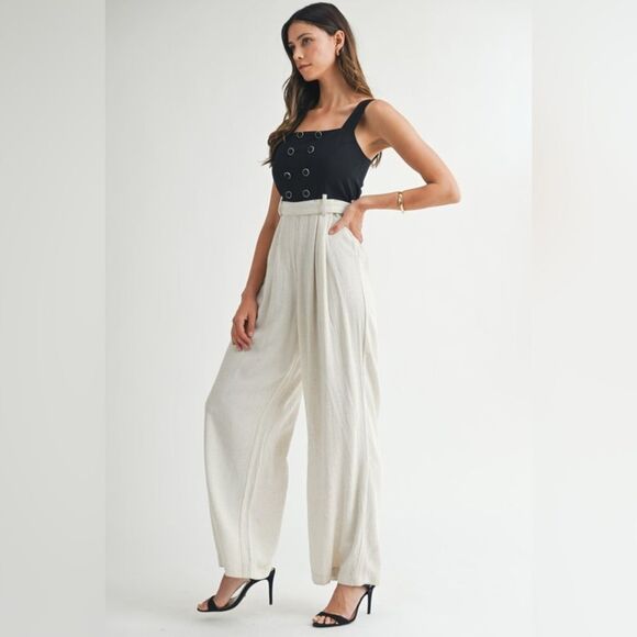 Claire’s Cream Wide-Leg Pant Jumpsuit - Picture 7 of 16